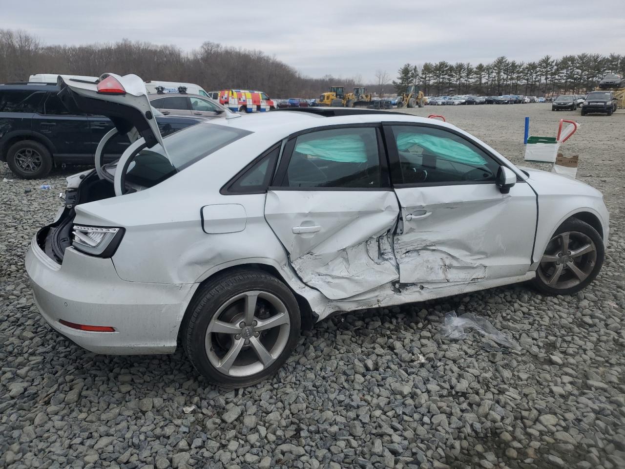 2016 Audi A3 VIN WAUA7GFF7G1056216 Copart auction photo, side / rear end damage thumbnail 3