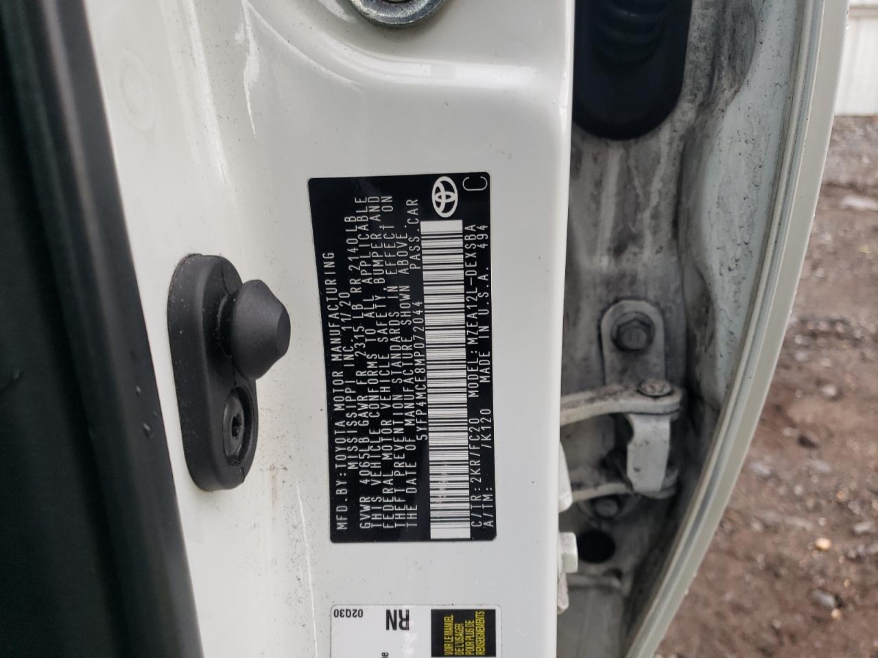 2021 Toyota Corolla VIN 5YFP4MCE8MP072044 Copart auction photo, front end damage thumbnail 12