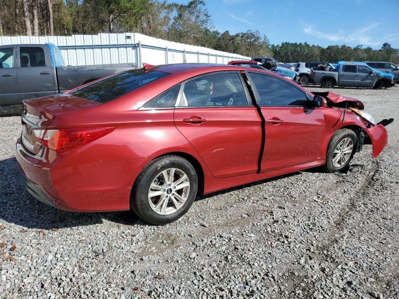 2014 Hyundai Sonata VIN 5NPEB4AC8EH854177 Copart auction photo, front end / side damage thumbnail 3