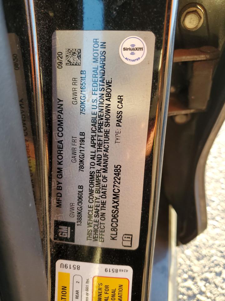 2021 Chevrolet Spark VIN KL8CD6SAXMC722485 Copart auction photo, front end damage thumbnail 14