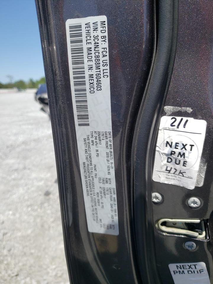 2021 Jeep Compass VIN 3C4NJCBB8MT604603 Copart auction photo, front end damage thumbnail 15