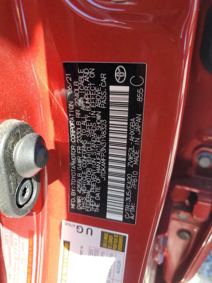 2022 Toyota Prius VIN JTDKAMFP3N3198323 Copart auction photo, front end damage thumbnail 13