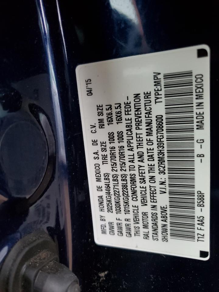 2015 Honda CR-V VIN 3CZRM3H39FG708600 Copart auction photo, side damage thumbnail 13