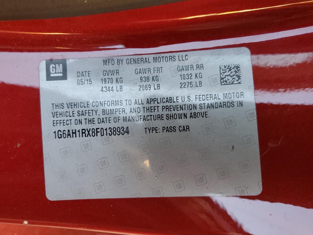 2015 Cadillac ATS VIN 1G6AH1RX8F0138934 Copart auction photo, front end / undercarriage damage thumbnail 12