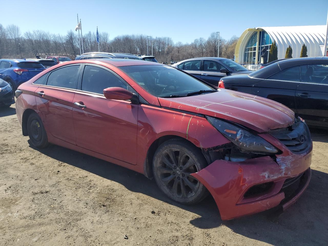 2012 Hyundai Sonata VIN 5NPEC4AB2CH390322 Copart auction photo, front end / side damage thumbnail 4