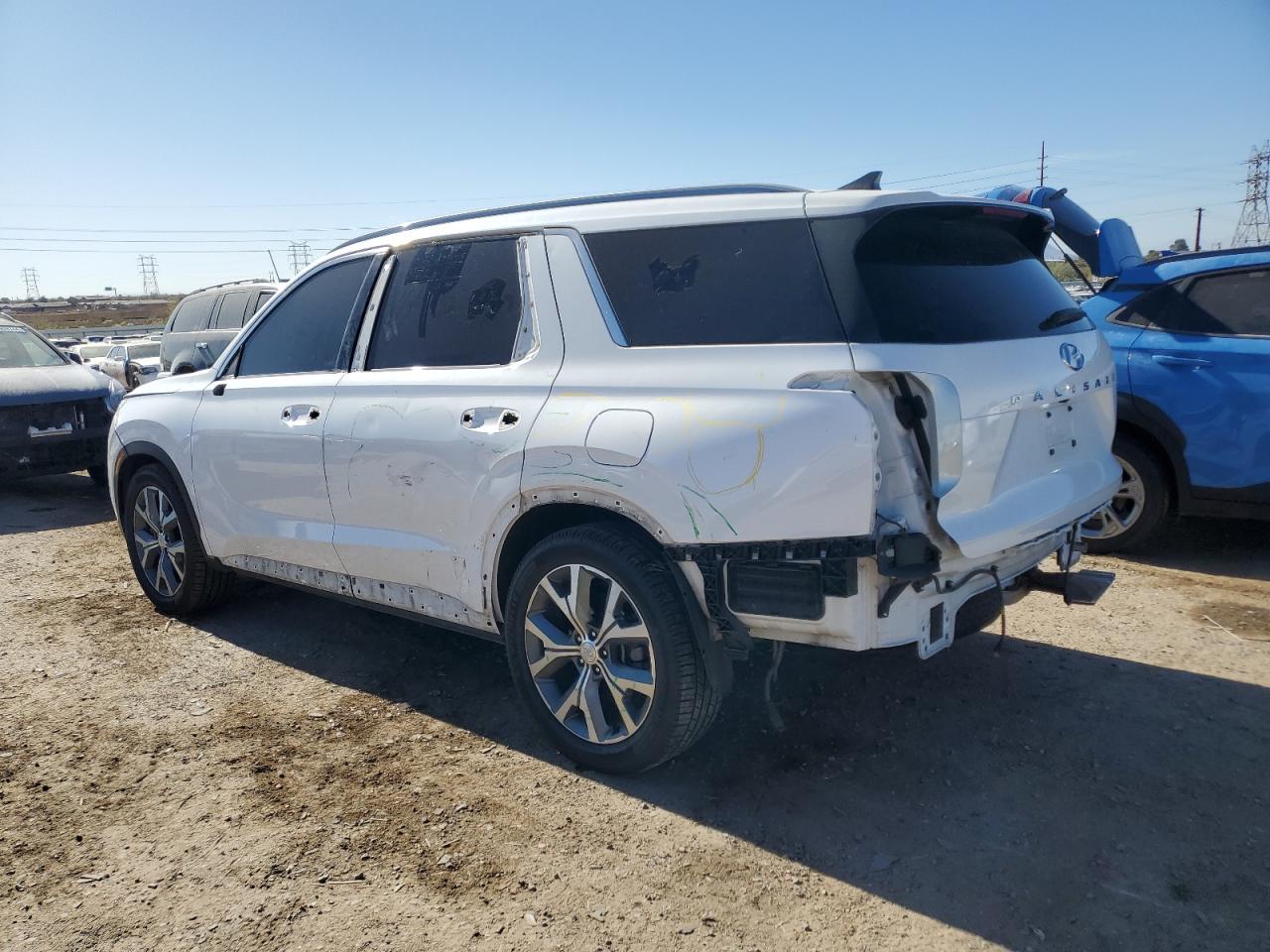 2020 Hyundai Palisade VIN KM8R44HE9LU031355 Copart auction photo, side / rear end damage thumbnail 2