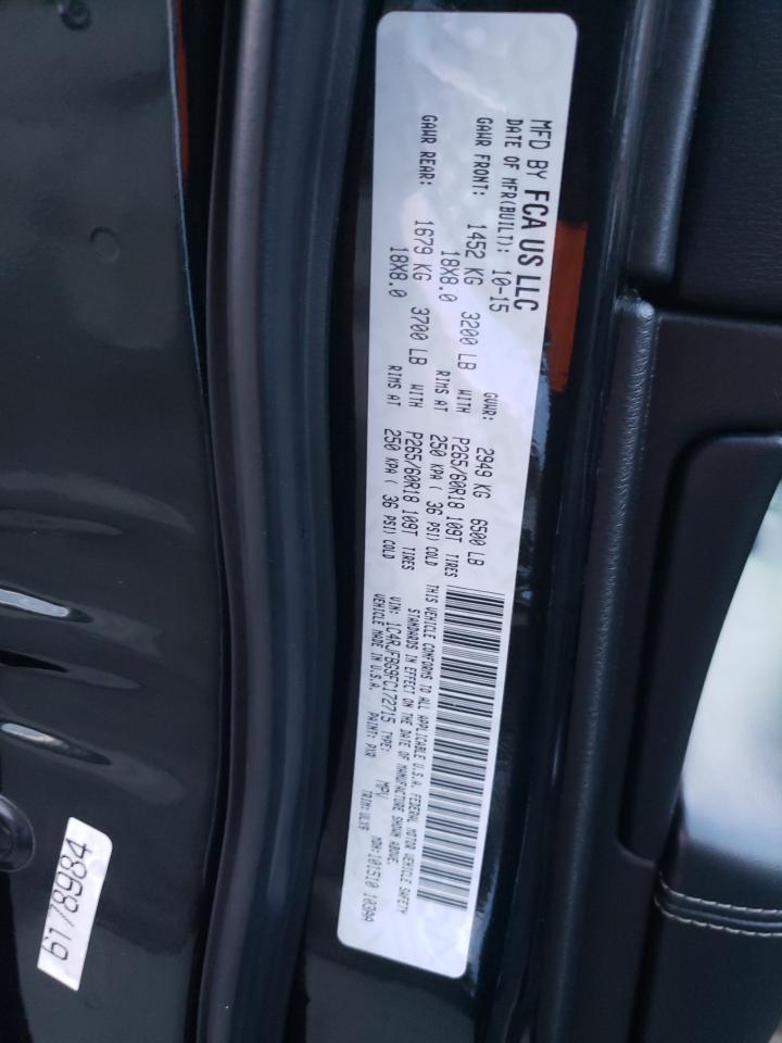 2015 Jeep Grand Cherokee VIN 1C4RJFBG9FC172715 Copart auction photo, rear end damage thumbnail 13