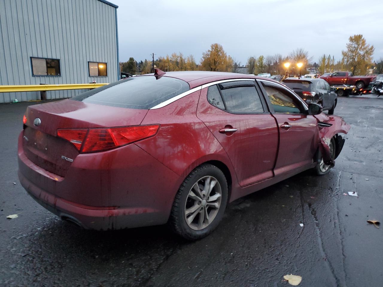 2013 KIA Optima VIN 5XXGN4A72DG199981 Copart auction photo, front end / side damage thumbnail 3