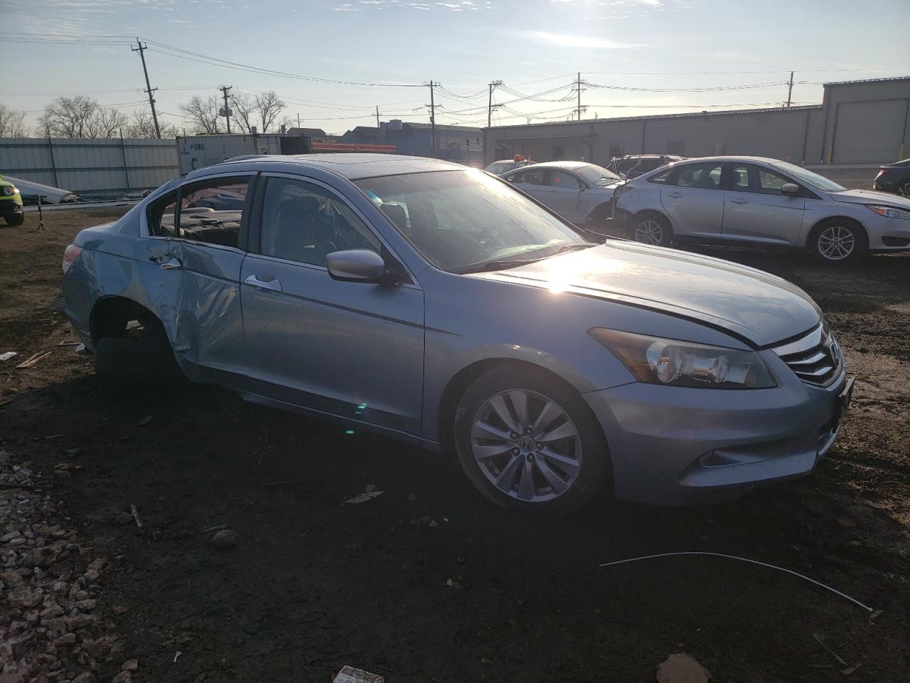 2011 Honda Accord VIN 1HGCP3F80BA016110 Copart auction photo, side / front end damage thumbnail 4