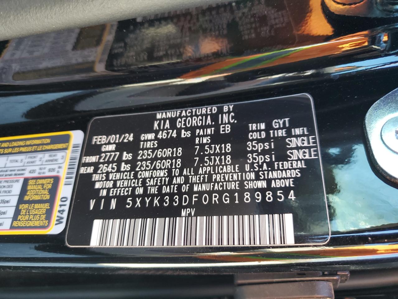 2024 KIA Sportage VIN 5XYK33DF0RG189854 Copart auction photo, all over damage thumbnail 13