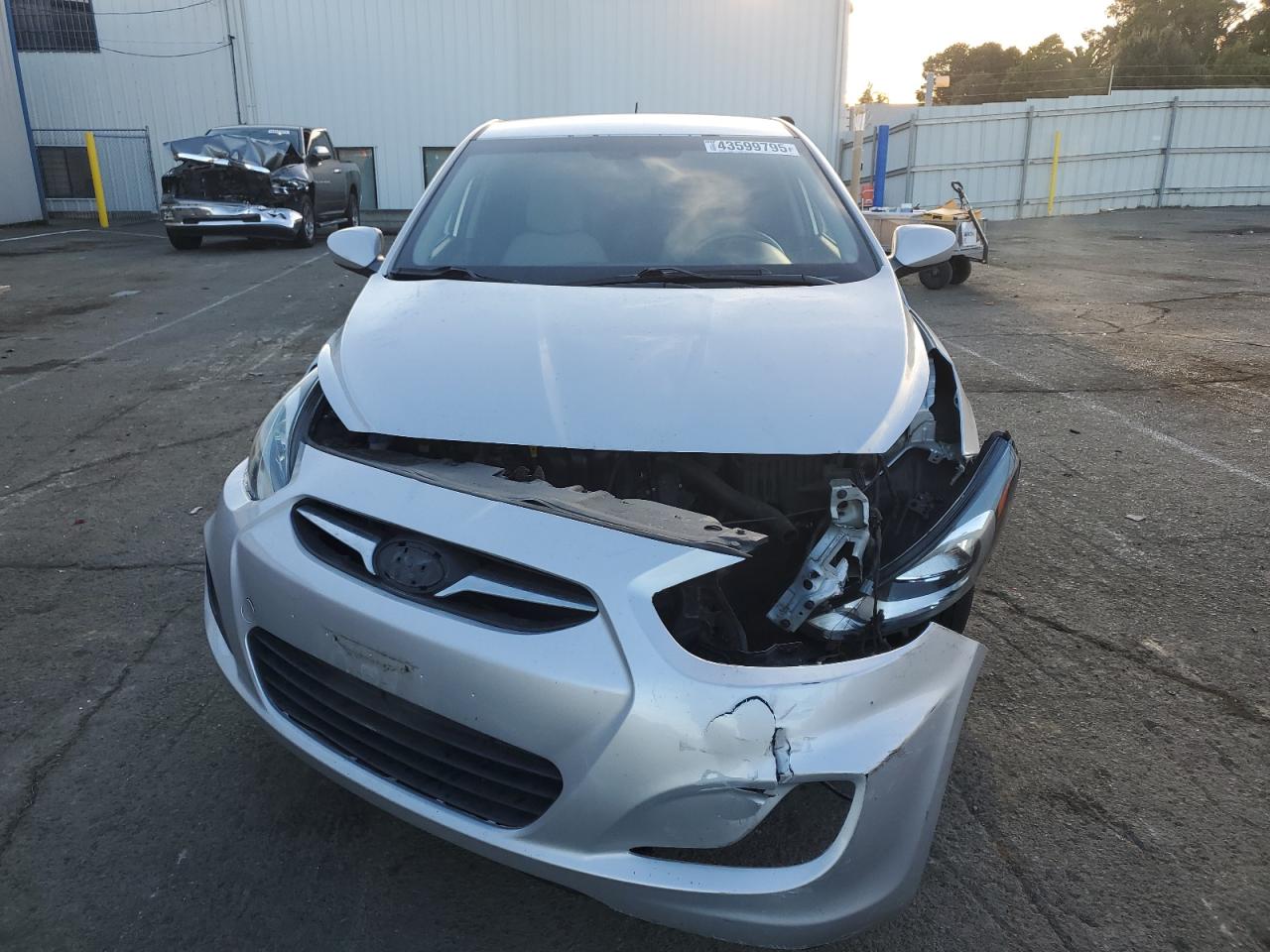 2013 Hyundai Accent VIN KMHCT4AE6DU502818 Copart auction photo, front end / rear end damage thumbnail 5