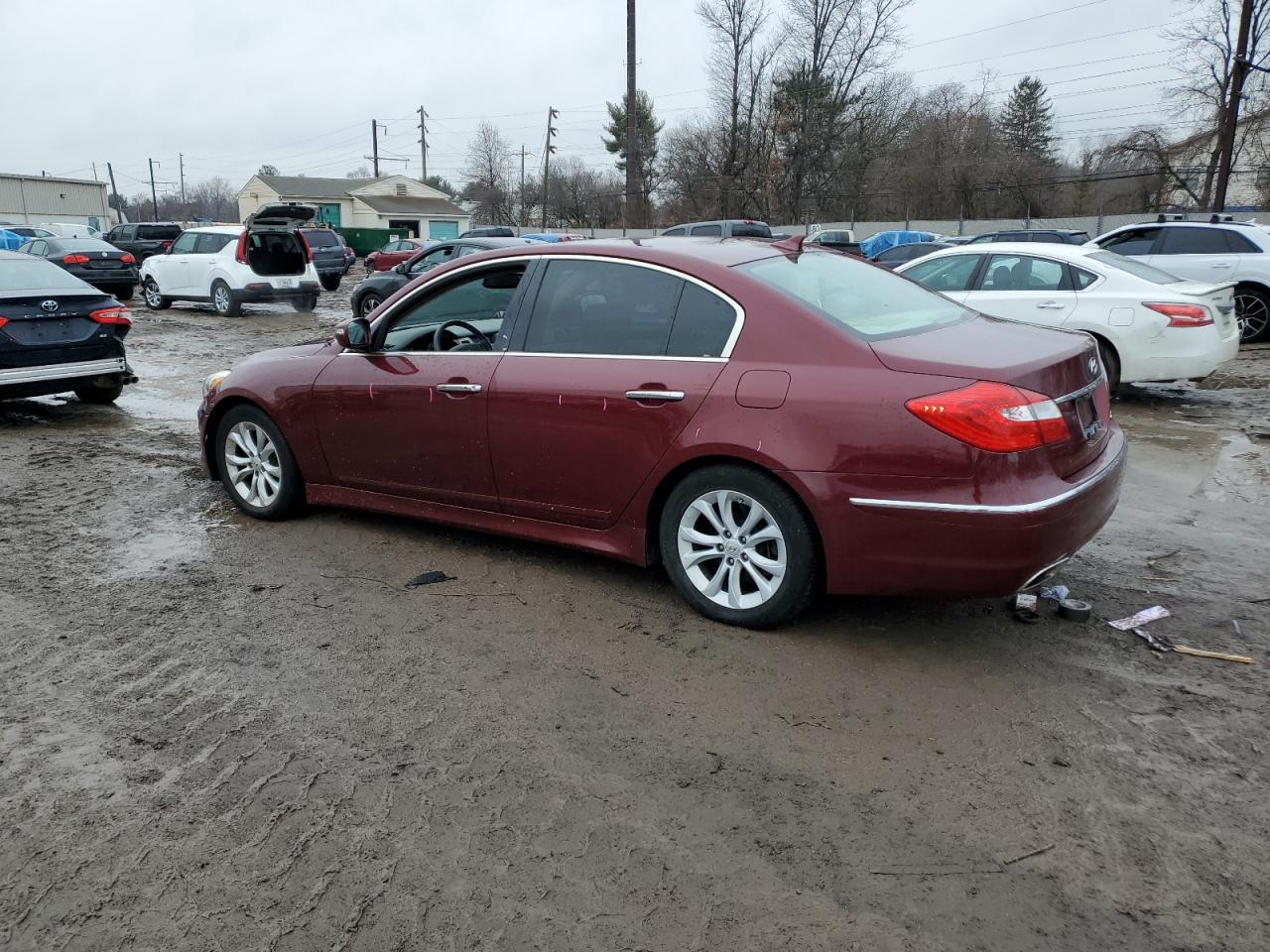 2012 Hyundai Genesis VIN KMHGC4DD4CU155508 Copart auction photo, side damage thumbnail 2