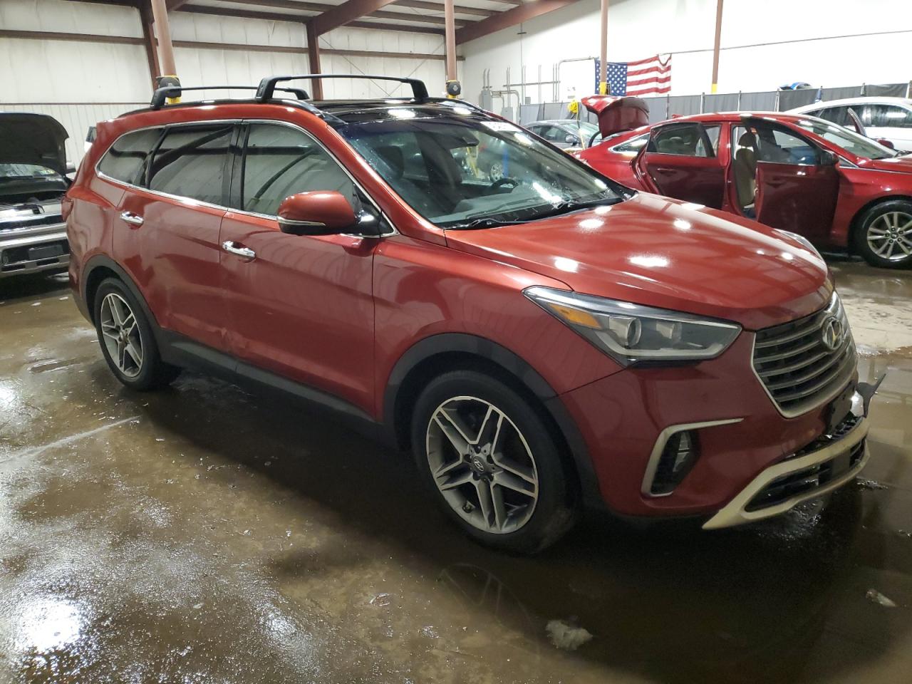 2017 Hyundai Santa Fe VIN KM8SRDHF7HU183220 Copart auction photo, front end / side damage thumbnail 4