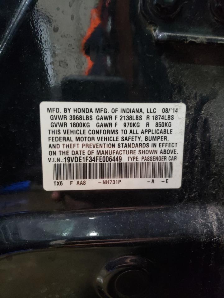 2015 Acura ILX VIN 19VDE1F34FE006449 Copart auction photo, undercarriage / front end damage thumbnail 12