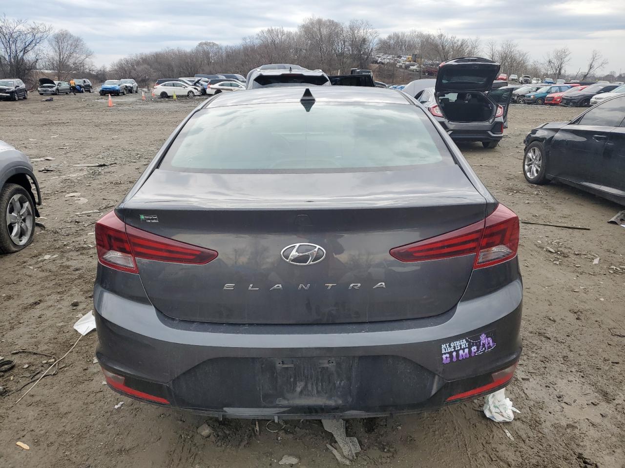 2020 Hyundai Elantra VIN 5NPD84LF9LH628891 Copart auction photo, vandalism damage thumbnail 6