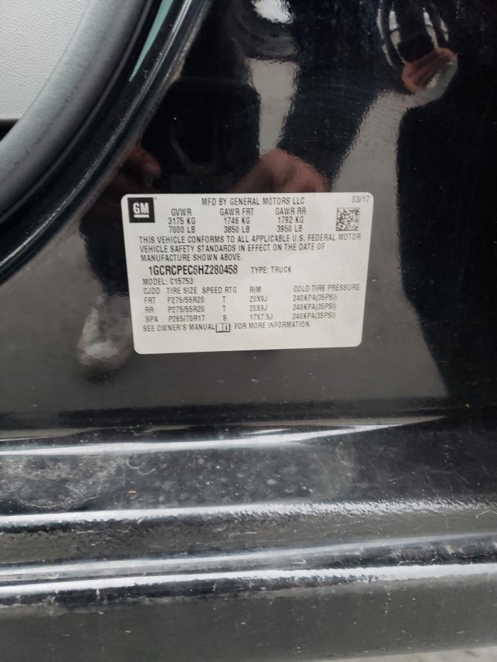 2017 Chevrolet Silverado VIN 1GCRCPEC6HZ280458 Copart auction photo, front end damage thumbnail 14
