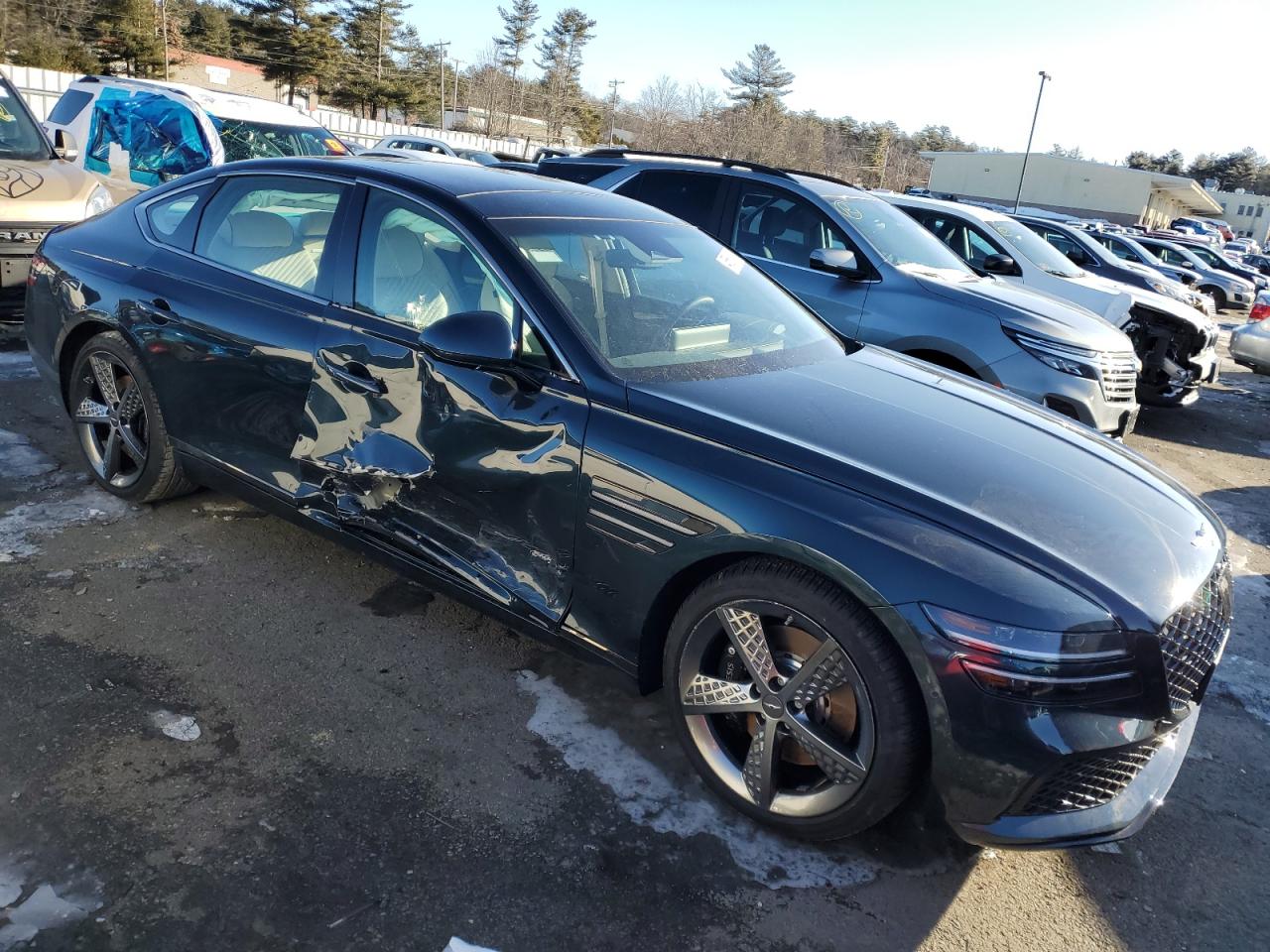 2024 Genesis G80 VIN KMTGB4SDDRU227880 Copart auction photo, side / minor dent/scratches damage thumbnail 4