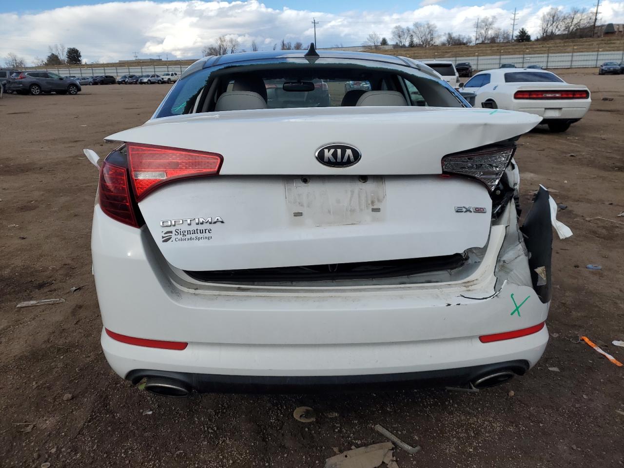 2013 KIA Optima VIN 5XXGN4A75DG142206 Copart auction photo, rear end damage thumbnail 6