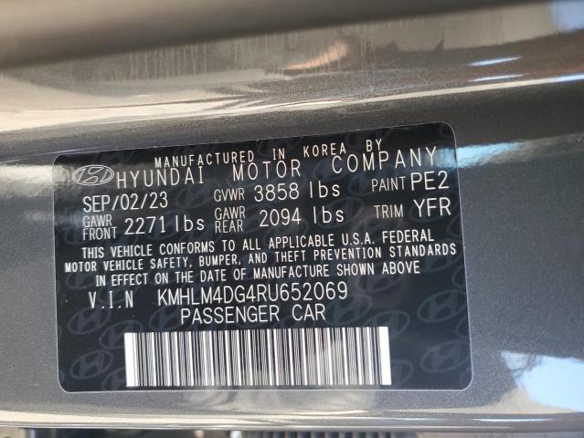 2024 Hyundai Elantra VIN KMHLM4DG4RU652069 Copart auction photo, rear end damage thumbnail 12