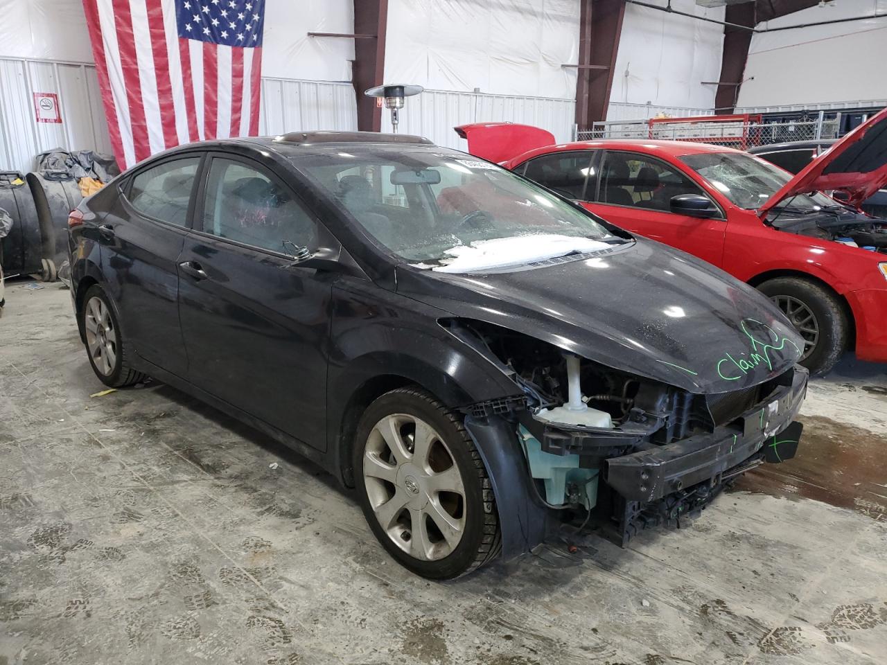 2012 Hyundai Elantra VIN KMHDH4AEXCU360400 Copart auction photo, front end / minor dent/scratches damage thumbnail 4