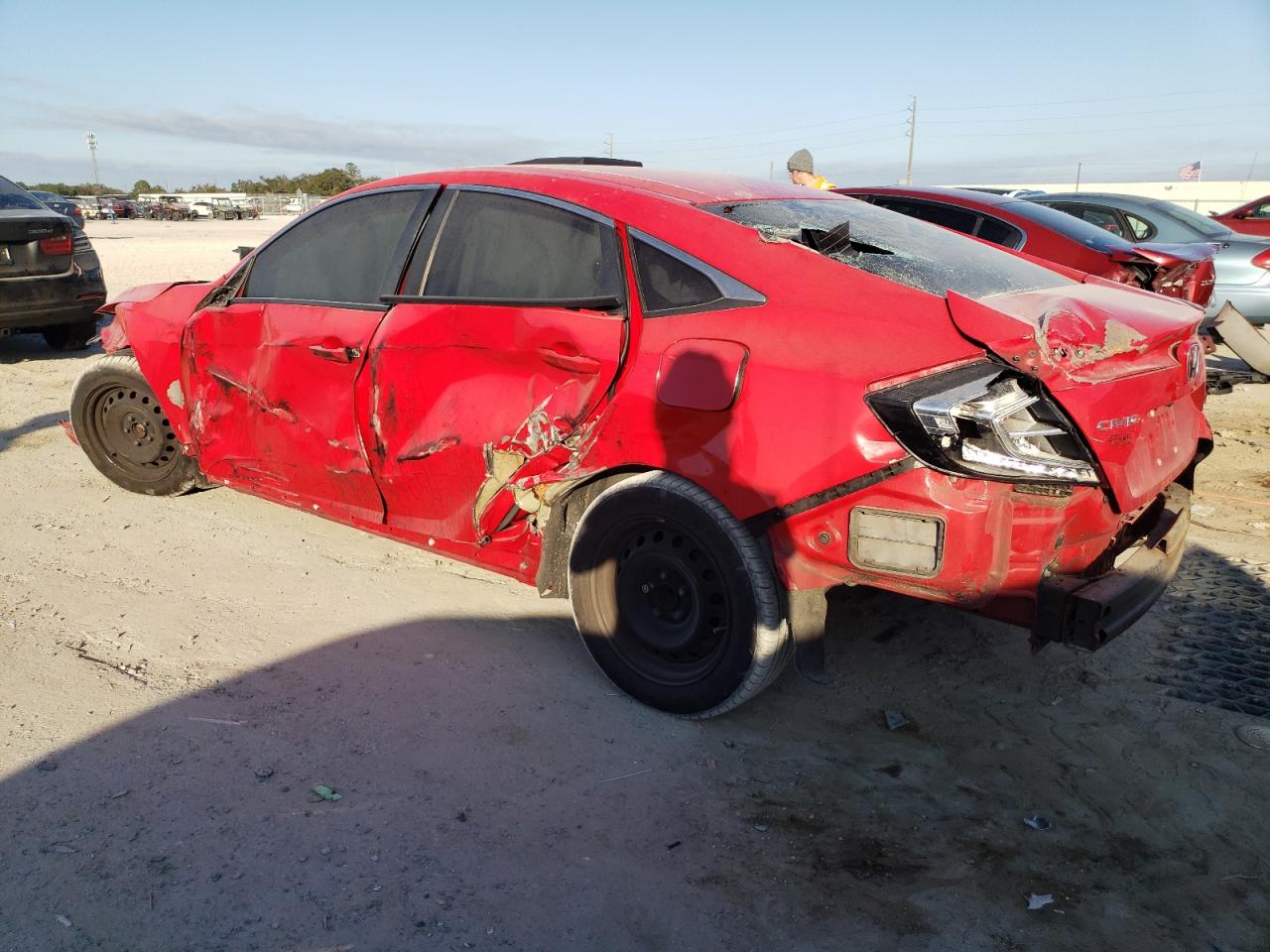 2018 Honda Civic VIN 2HGFC2F51JH607104 Copart auction photo, all over damage thumbnail 2