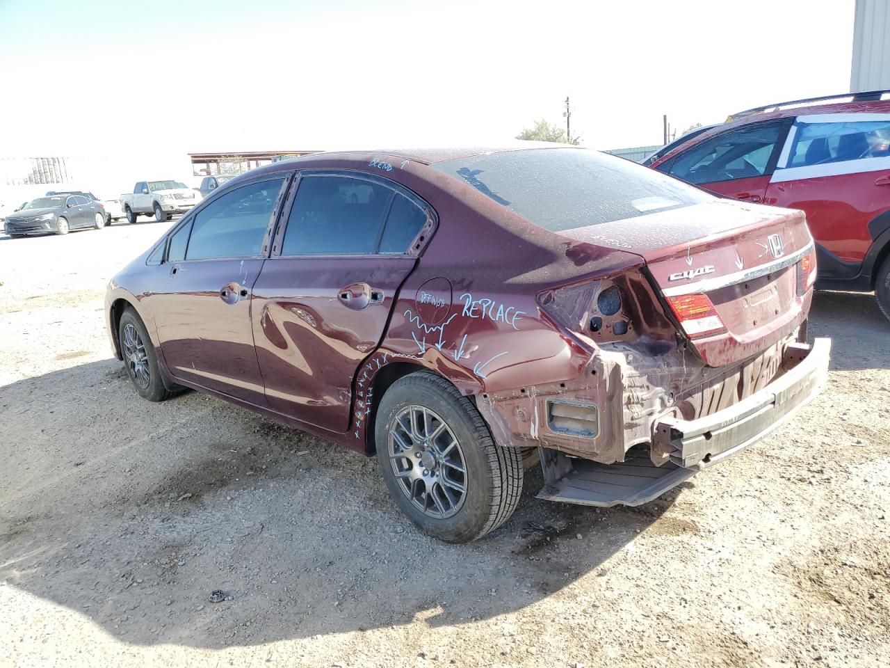 2014 Honda Civic VIN 2HGFB2F58EH504075 Copart auction photo, rear end damage thumbnail 2