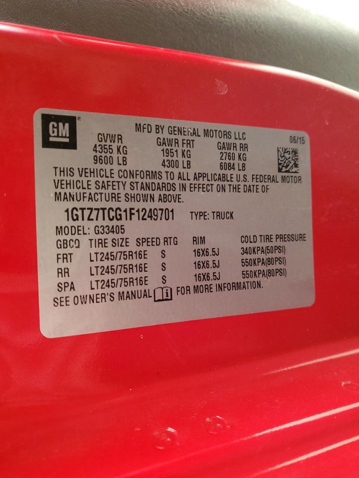 2015 GMC Savana VIN 1GTZ7TCG1F1249701 Copart auction photo, normal wear damage thumbnail 13