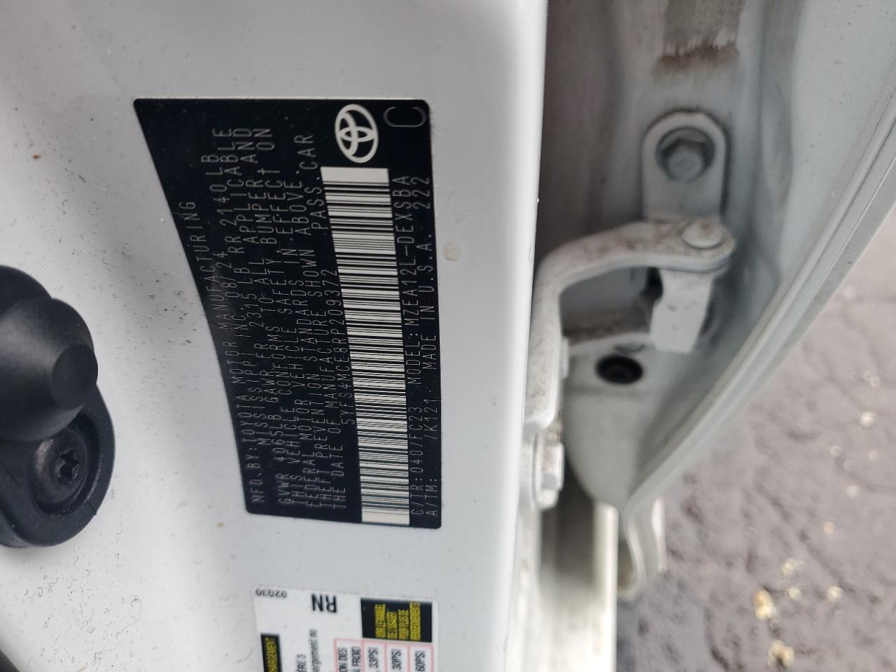 2024 Toyota Corolla VIN 5YFS4MCE8RP209372 Copart auction photo, front end damage thumbnail 14