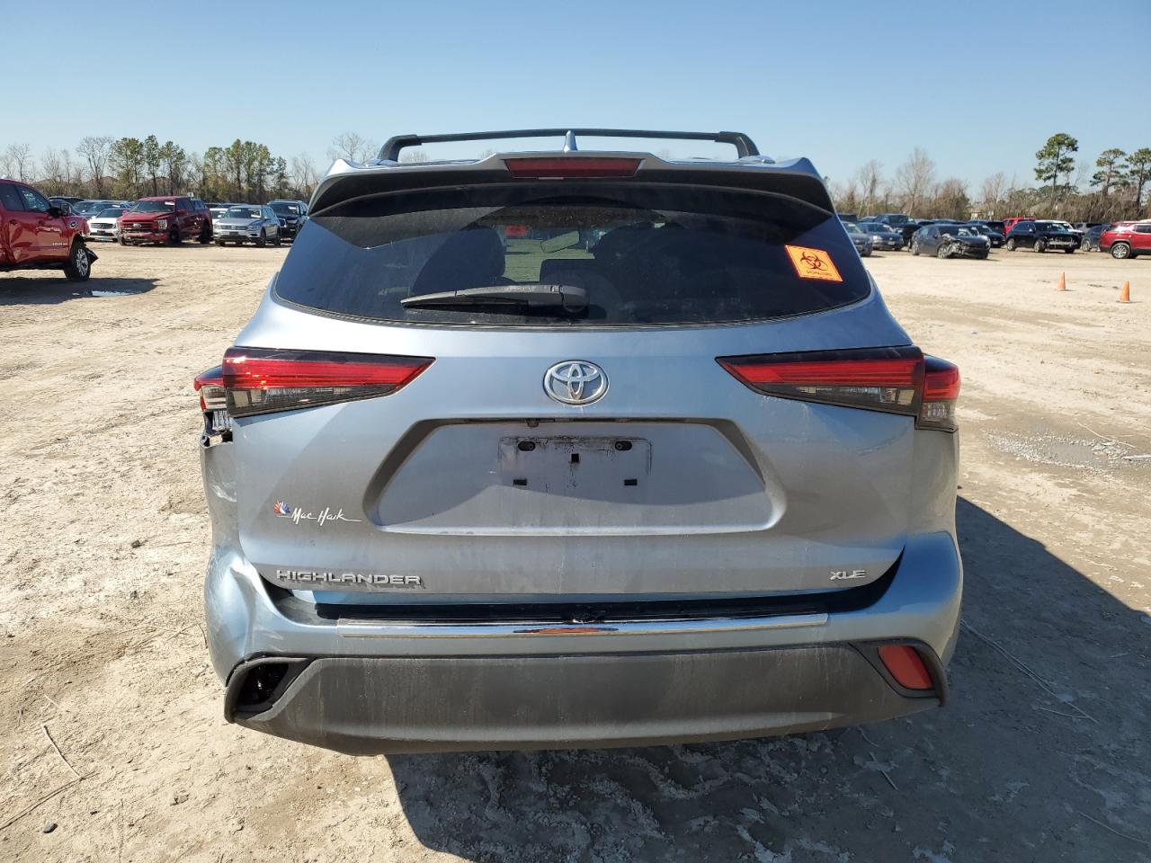 2020 Toyota Highlander VIN 5TDGZRAH1LS023866 Copart auction photo, front end / rear end damage thumbnail 6