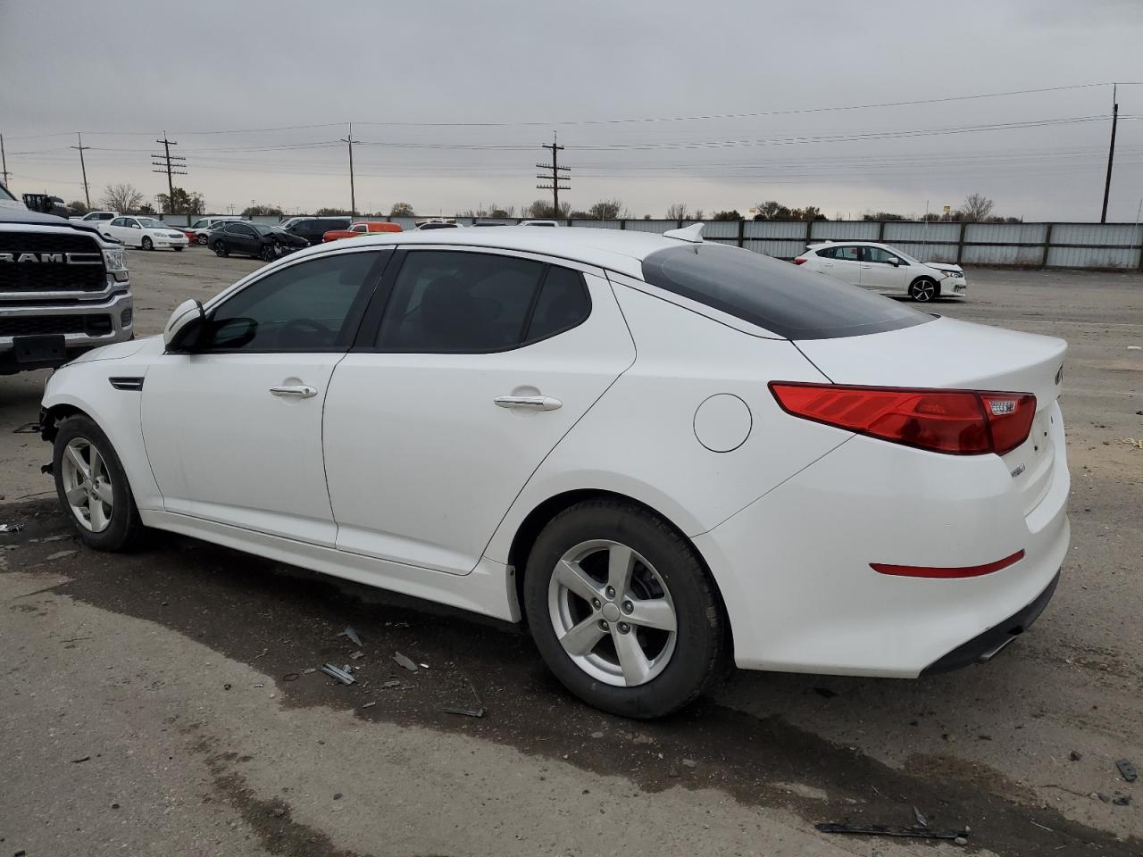2015 KIA Optima VIN KNAGM4A77F5664908 Copart auction photo, front end / side damage thumbnail 2
