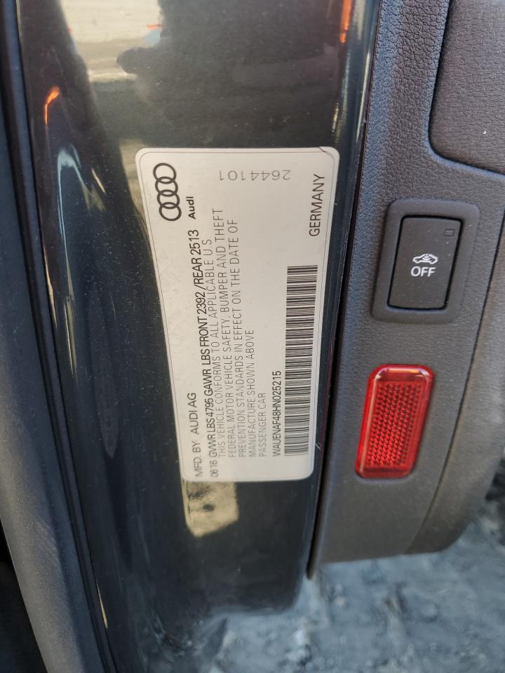 2017 Audi A4 VIN WAUENAF48HN025215 Copart auction photo, front end damage thumbnail 14
