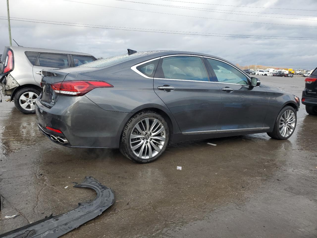 2018 Genesis G80 VIN KMHGN4JF3JU247979 Copart auction photo, front end damage thumbnail 3