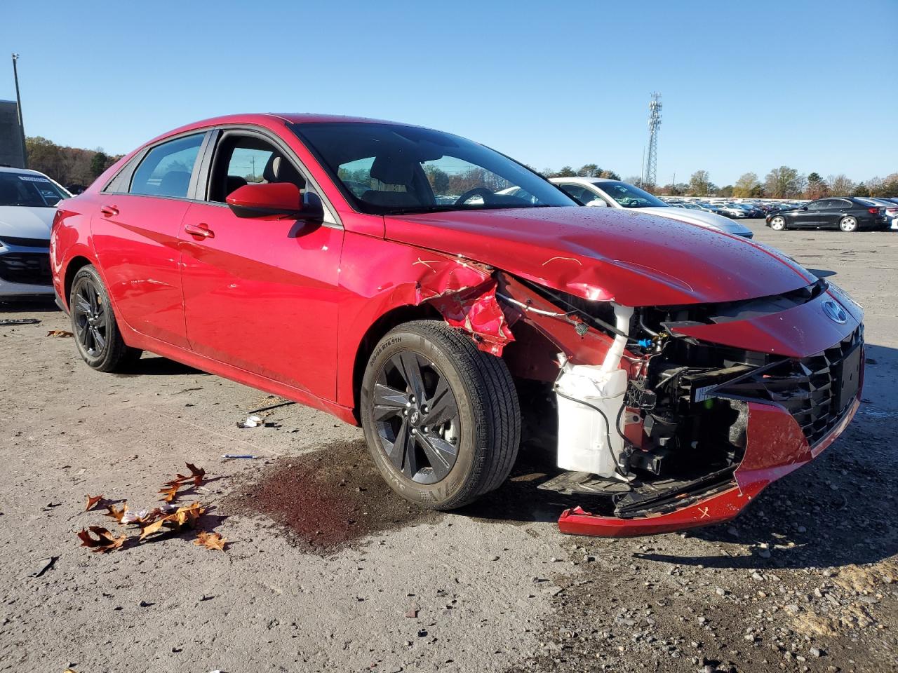 2021 Hyundai Elantra VIN 5NPLM4AG3MH001320 Copart auction photo, front end / side damage thumbnail 4