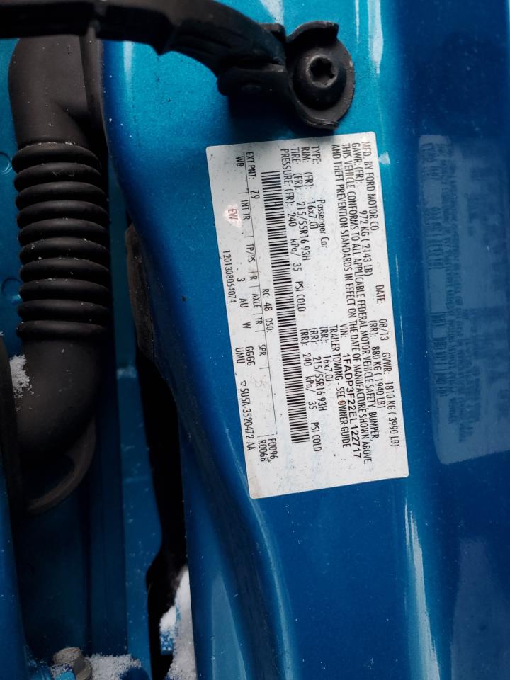 2014 Ford Focus VIN 1FADP3F22EL122717 Copart auction photo, side damage thumbnail 14