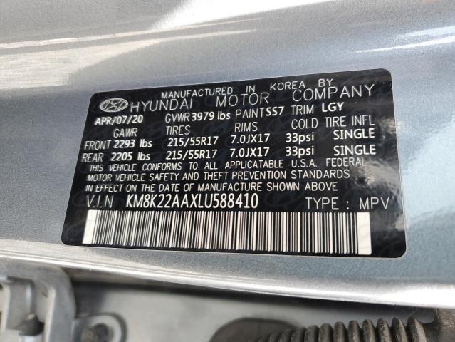 2020 Hyundai Kona VIN KM8K22AAXLU588410 Copart auction photo, mechanical damage thumbnail 13