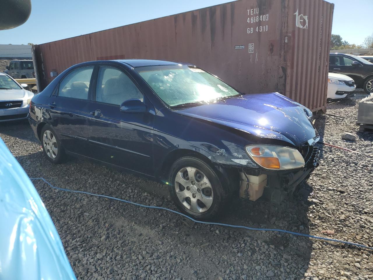 2007 KIA Spectra VIN KNAFE121775468910 Copart auction photo, front end damage thumbnail 4