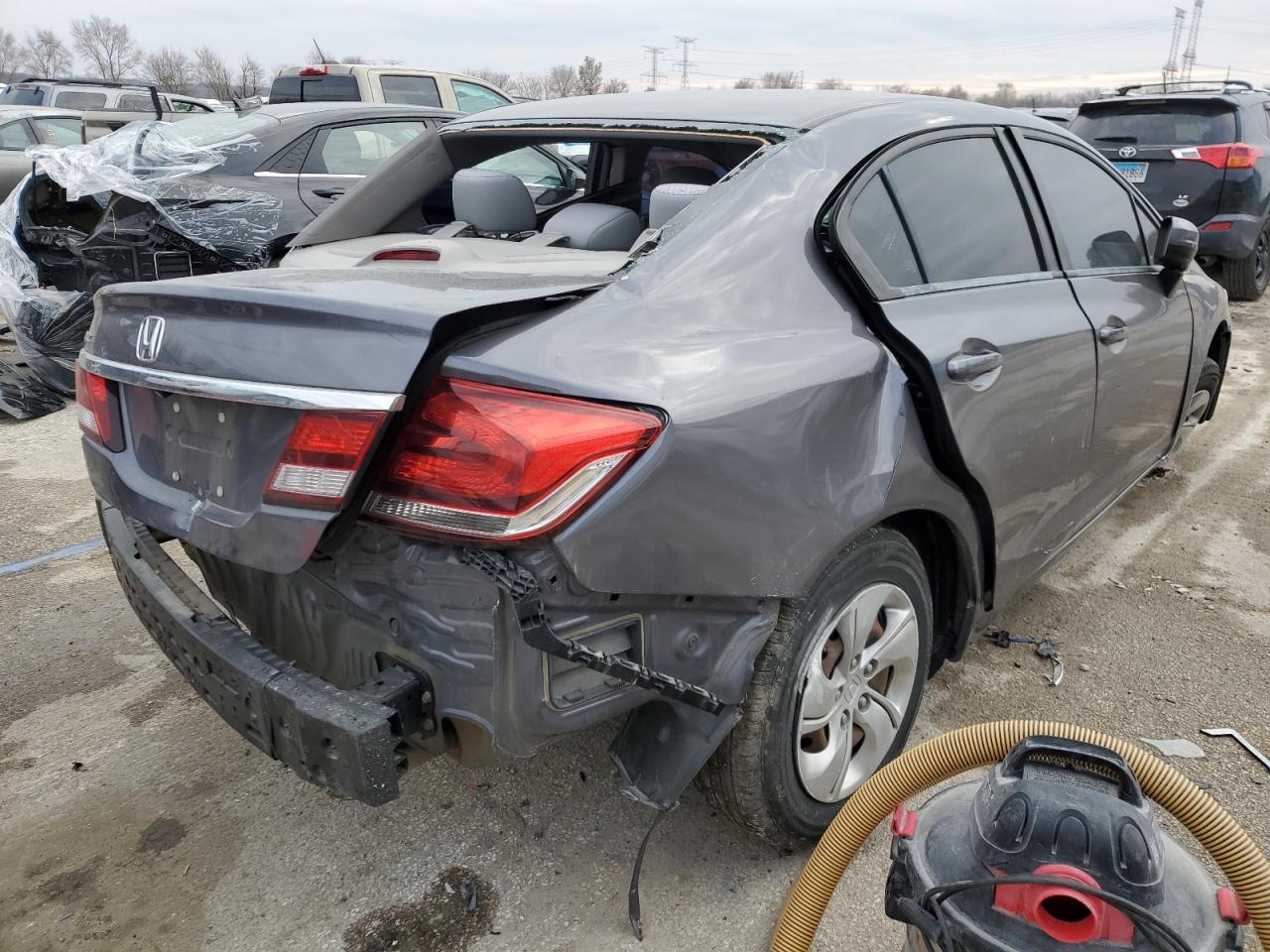 2015 Honda Civic VIN 2HGFB2F57FH543760 Copart auction photo, rear end / side damage thumbnail 3