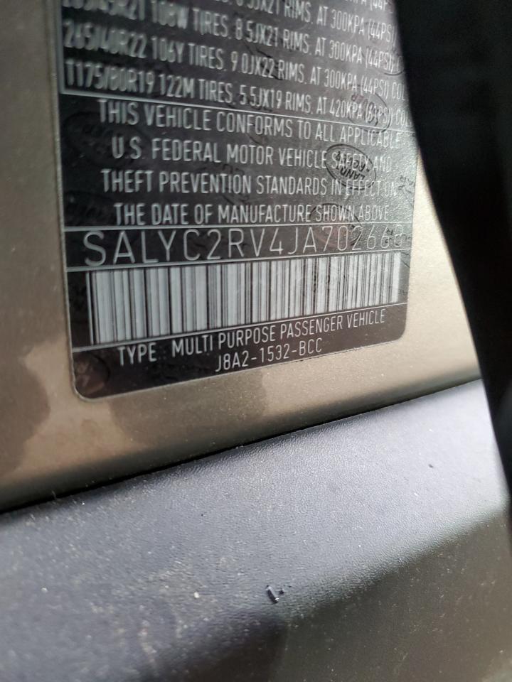 2018 Land Rover Range Rover VIN SALYC2RV4JA702668 Copart auction photo, mechanical damage thumbnail 13