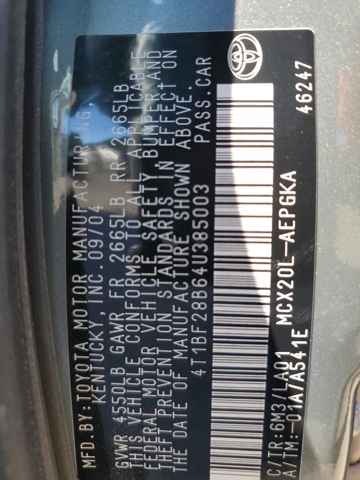 2004 Toyota Avalon VIN 4T1BF28B64U385003 Copart auction photo, front end damage thumbnail 13