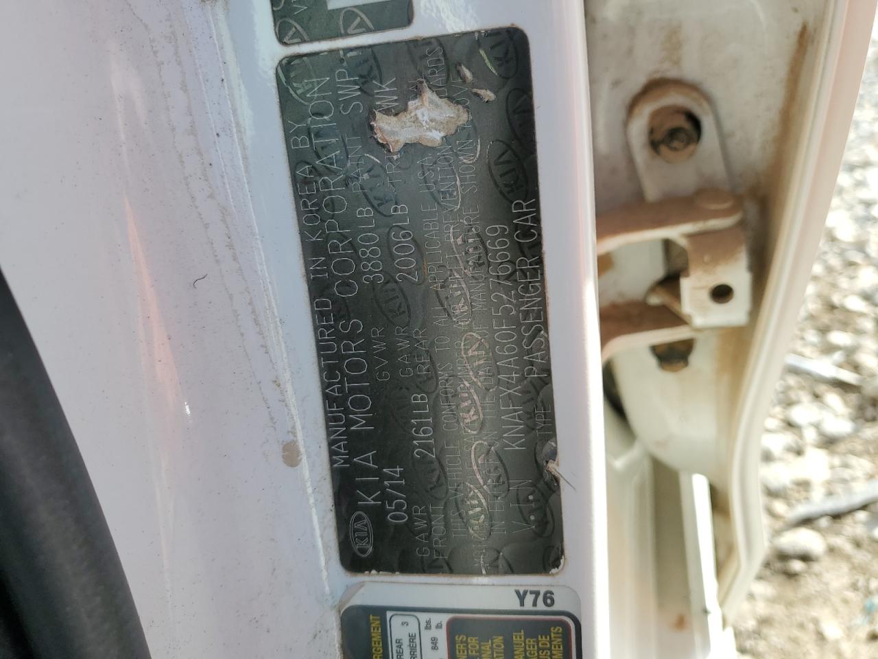 2015 KIA Forte VIN KNAFX4A60F5276669 Copart auction photo, front end / minor dent/scratches damage thumbnail 12