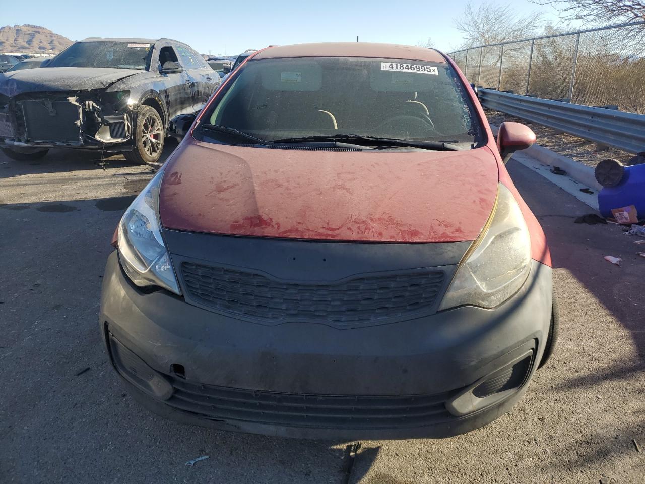 2014 KIA Rio VIN KNADM4A37E6342438 Copart auction photo, vandalism damage thumbnail 5