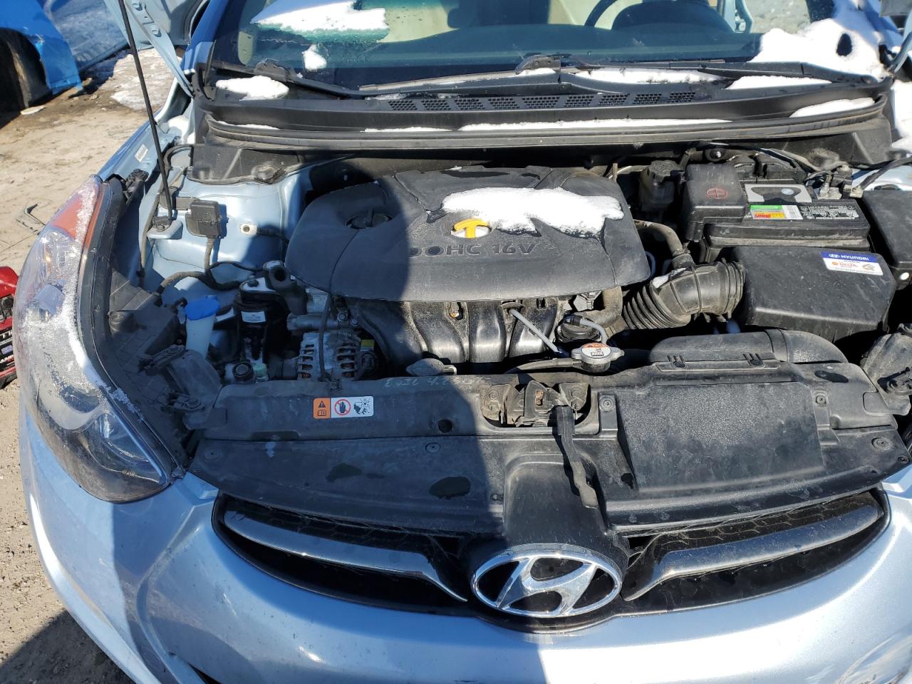2012 Hyundai Elantra VIN KMHDH4AE4CU465644 Copart auction photo, side / rear end damage thumbnail 12