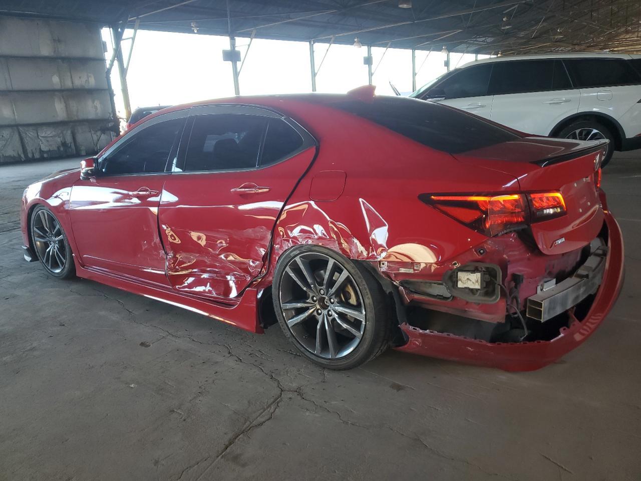 2019 Acura TLX VIN 19UUB3F64KA005810 Copart auction photo, side / rear end damage thumbnail 2