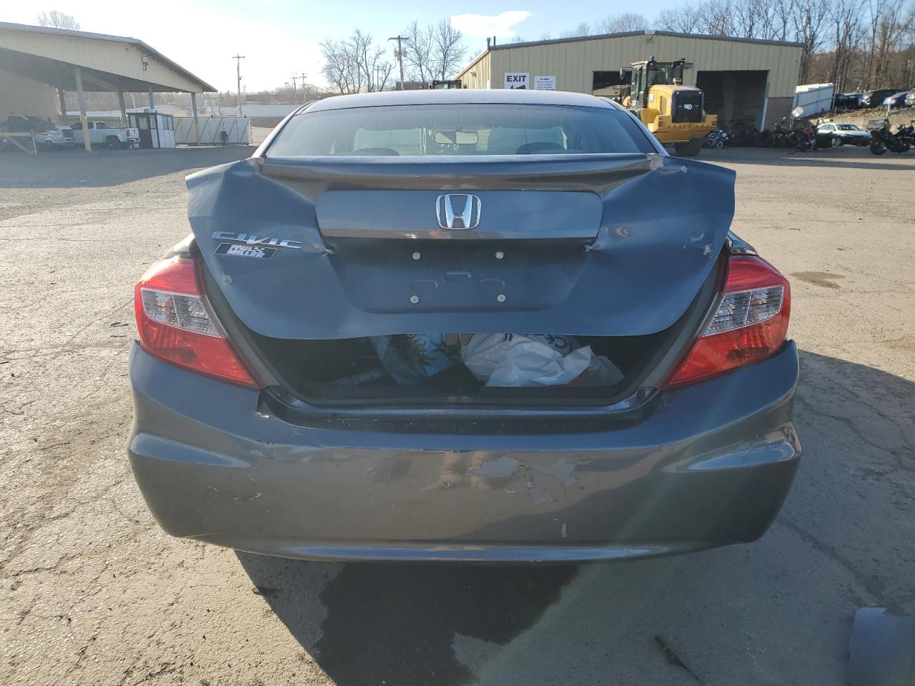 2012 Honda Civic VIN 19XFB2F55CE311602 Copart auction photo, rear end damage thumbnail 6