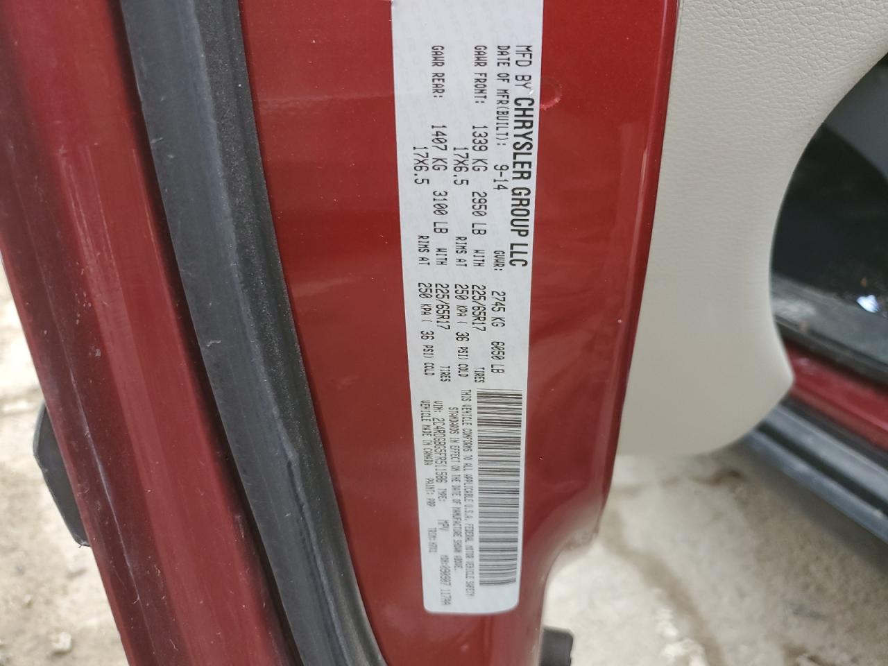 2015 Dodge Caravan VIN 2C4RDGBG5FR511586 Copart auction photo, front end / minor dent/scratches damage thumbnail 13
