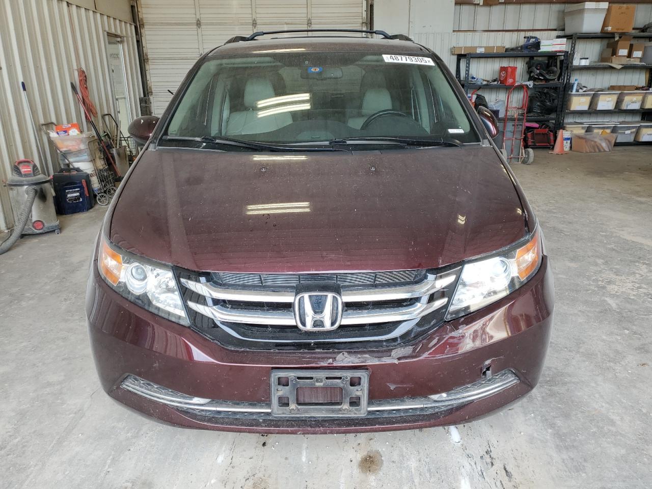 2014 Honda Odyssey VIN 5FNRL5H68EB097977 Copart auction photo, rear end / hail damage thumbnail 5