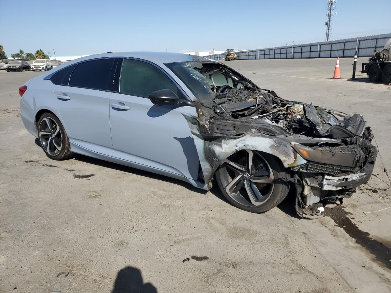 2021 Honda Accord VIN 1HGCV1F35MA102112 Copart auction photo, burn - engine / burn - interior damage thumbnail 4