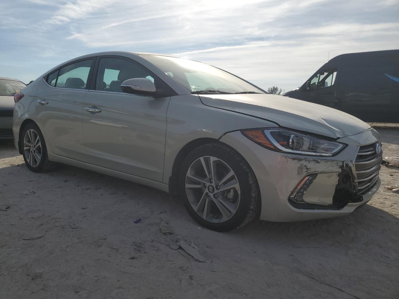 2017 Hyundai Elantra VIN KMHD84LF4HU358302 Copart auction photo, front end / minor dent/scratches damage thumbnail 4