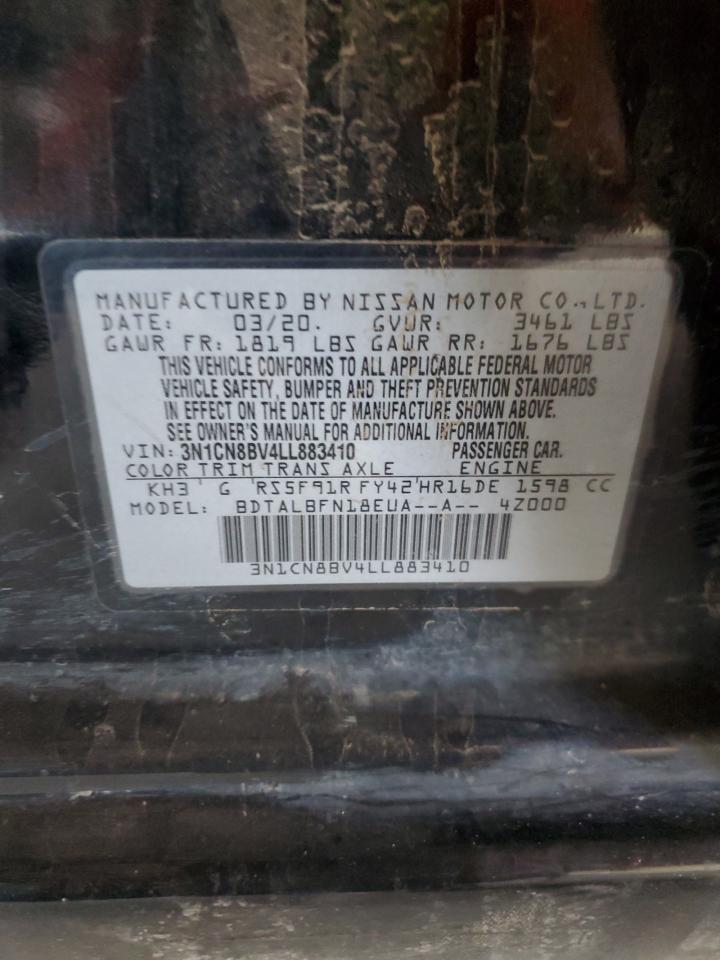 2020 Nissan Versa VIN 3N1CN8BV4LL883410 Copart auction photo, front end damage thumbnail 14