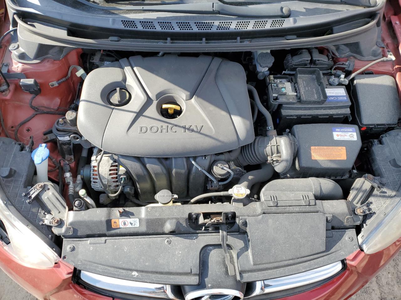 2013 Hyundai Elantra VIN KMHDH4AE6DU864508 Copart auction photo, side / front end damage thumbnail 12